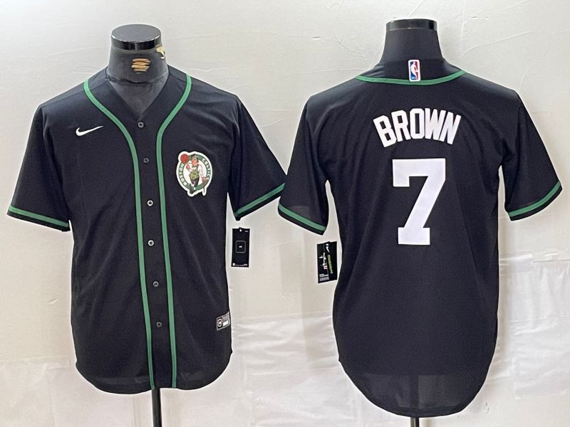 Men Boston Celtics #7 Brown Black Second generation joint name 2024 Nike NBA Jersey style 1